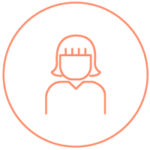 icône d'une femme dans un rond