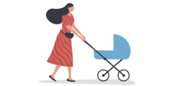 illustration d'une femme avec une poucette