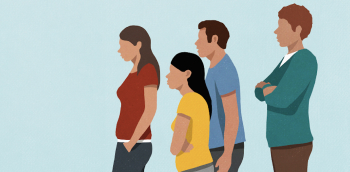 Illustration de quatre personnes de profil