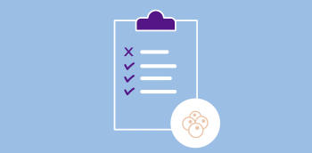 icône d'un carnet avec des tâches remplies et une bulle d'ovocytes à coté