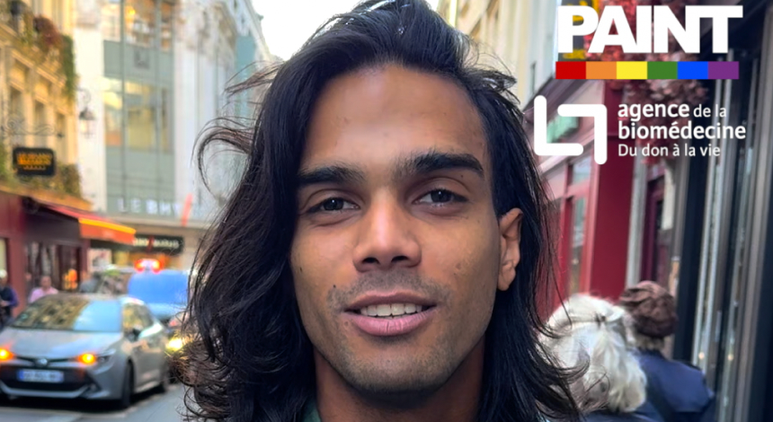 Un homme se fait interviewer par le média Paint